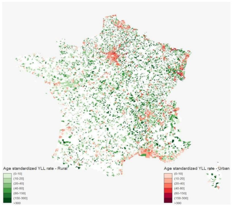 Social inequalities in COVID-19-related years of life lost in metropolitan France, 2020.