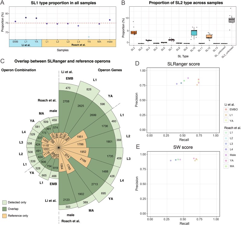 SLRanger: an integrated approach for spliced leader detection and operon prediction using long RNA reads.