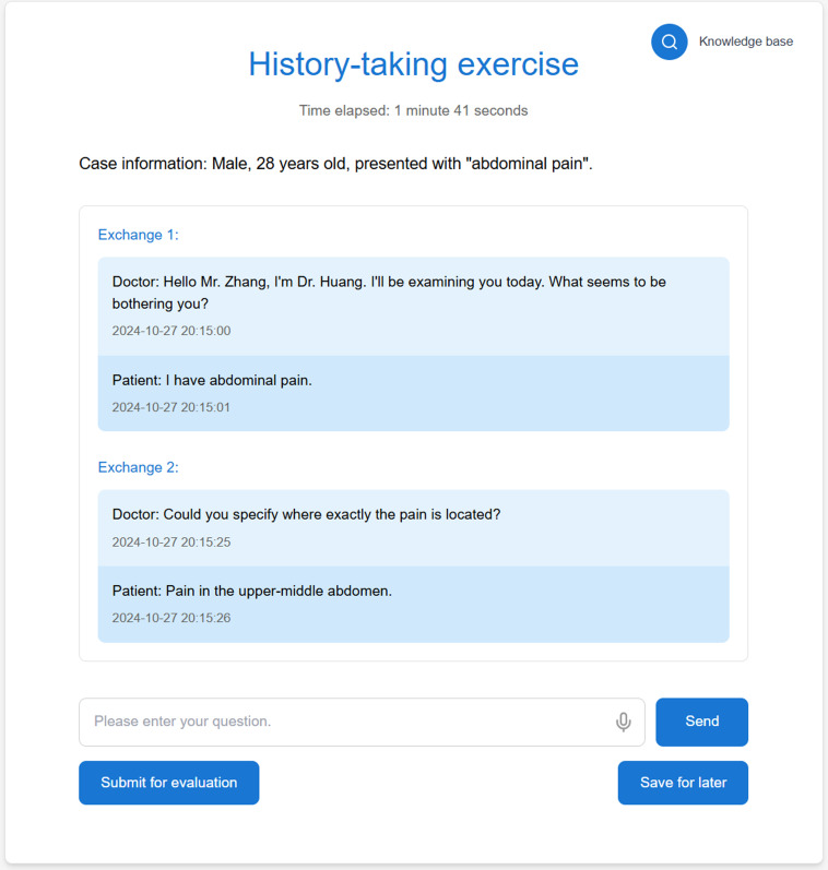 Development and Validation of a Large Language Model-Based System for Medical History-Taking Training: Prospective Multicase Study on Evaluation Stability, Human-AI Consistency, and Transparency.