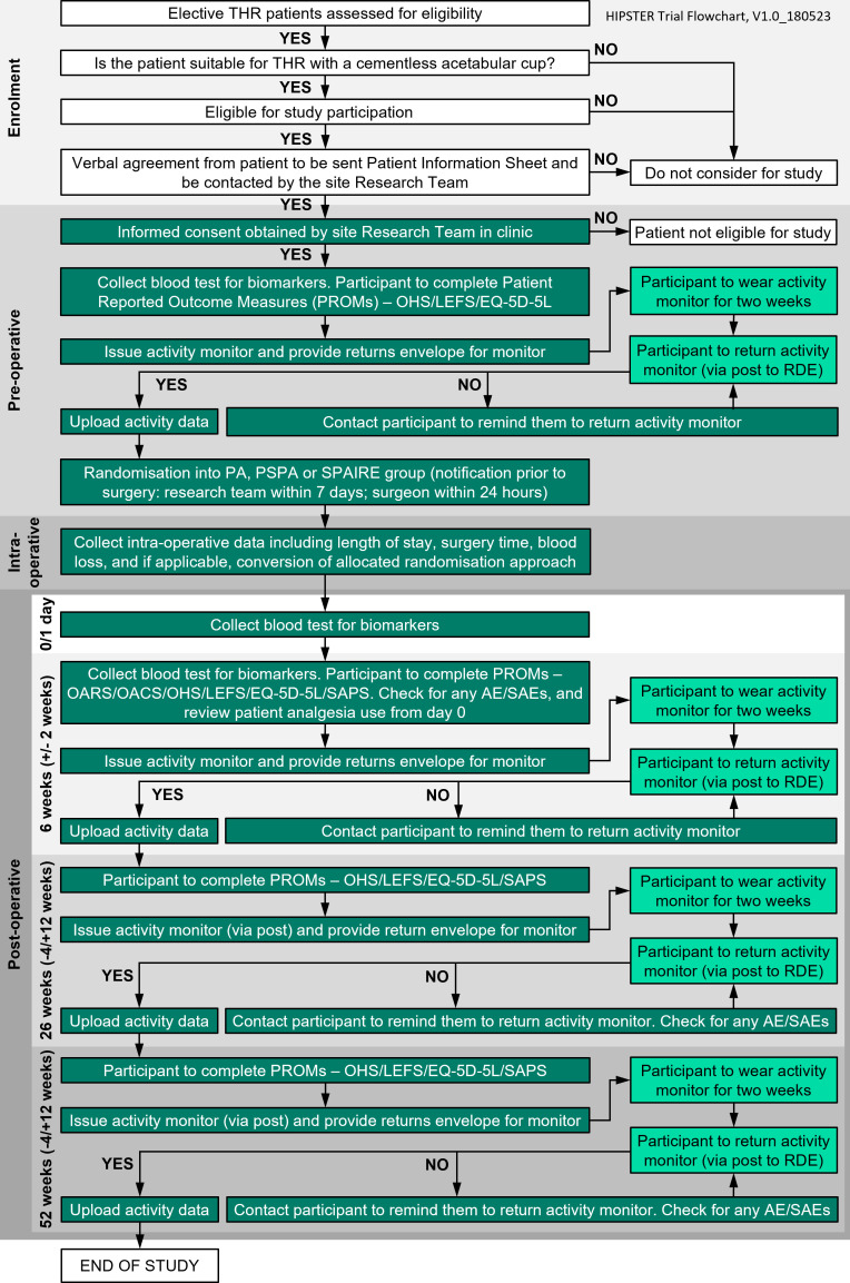 HIP Surgical Techniques to Enhance Rehabilitation (HIPSTER) : a single-centre, double-blind, parallel three-arm, randomized-controlled, superiority trial.