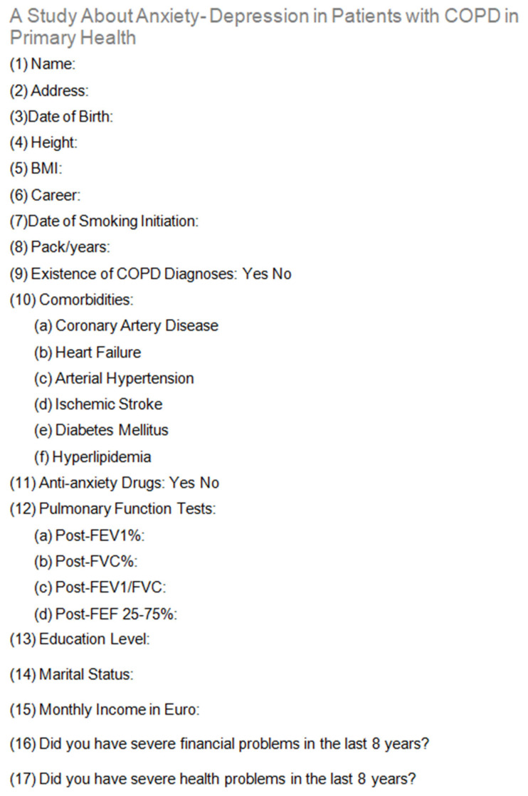 Anxiety and Depression in Mild and Moderate COPD Patients: An Observational, Cross-Sectional Study in Greece.