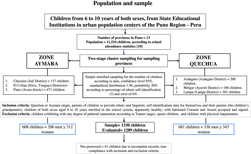 Nutritional status, body indices, and somatotype in Aymara and Quechua children from high Andean areas of Peru.