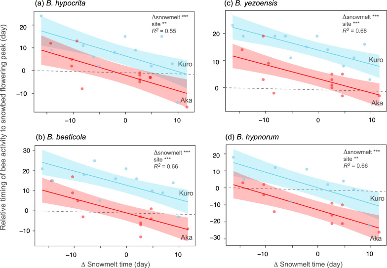 Phenological mismatch between alpine flowers and bumble bees: its mechanism and impacts on the population dynamics of bumble bees.