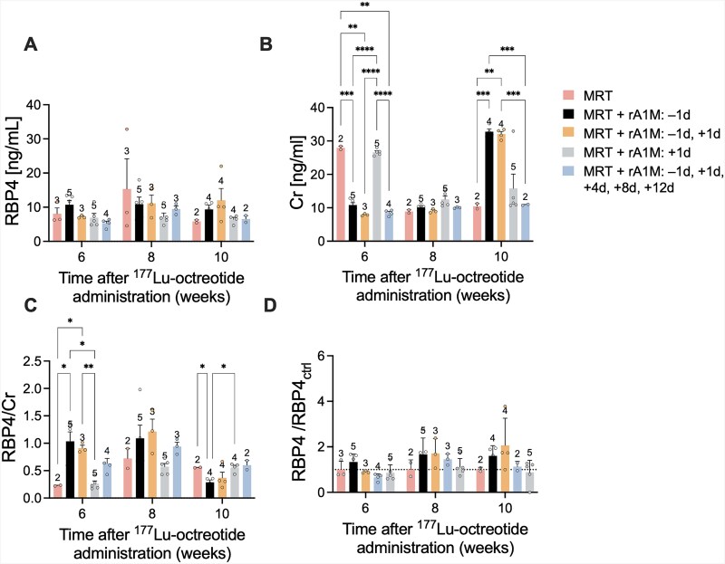 Evaluation of coadministration schedules of rA1M for kidney protection after administration of 177Lu-octreotide.
