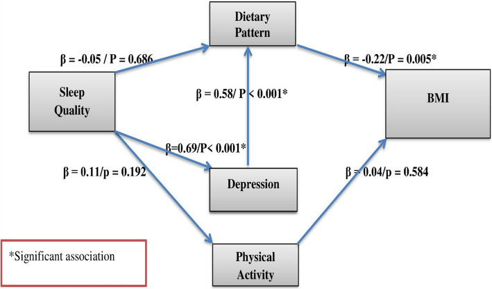 Association between self-reported sleep quality and body mass index among Jimma University academic staff: structural equation modeling.