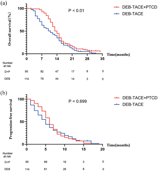 Outcome of adding percutaneous transhepatic cholangial drainage to DEB-TACE in patients with unresectable cholangiocarcinoma with obstructive jaundice: comparison with sole DEB-TACE.