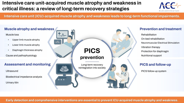 Intensive care unit-acquired muscle atrophy and weakness in critical illness: a review of long-term recovery strategies.