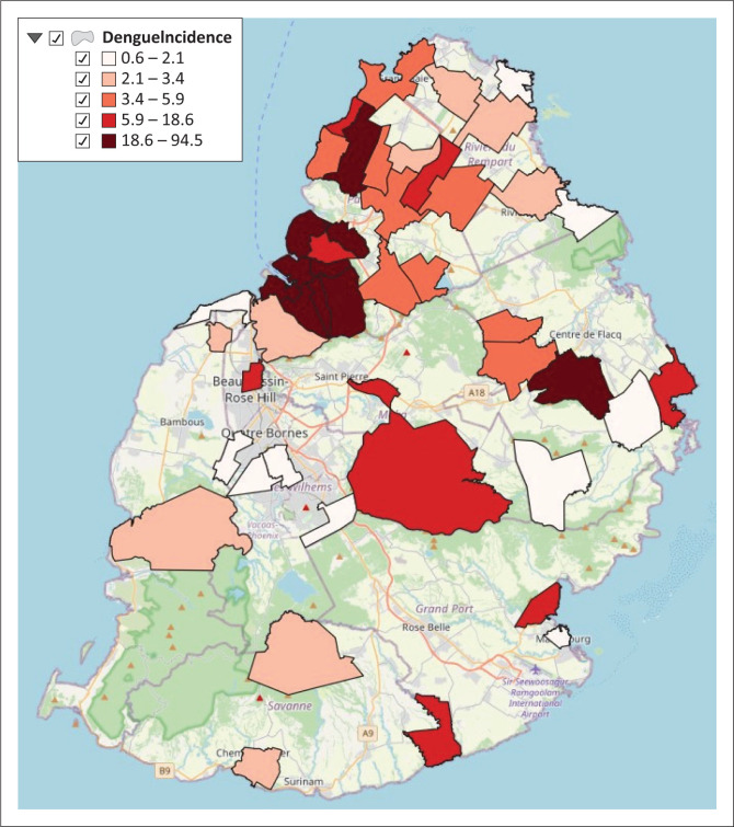 Identifying drivers of dengue fever outbreaks in Mauritius using Geographic Information System.