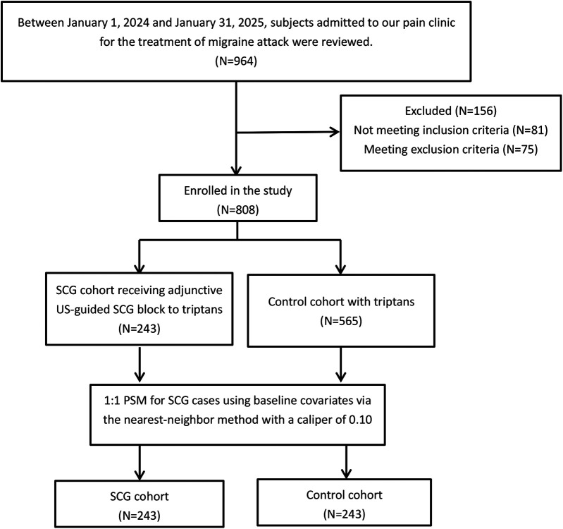 Ultrasound-guided block of the superior cervical ganglion for migraine attacks: a propensity score-matched retrospective study.