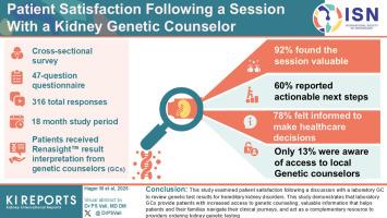 Patient Satisfaction Following a Session With a Kidney Genetic Counselor