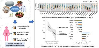 Associations of urinary metabolite concentrations of phthalates and their alternatives with reproductive outcomes among women receiving in vitro fertilization: A repeated measurement analysis