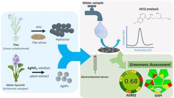 Renewable carbon from flax shives with silver nanoparticles biosynthesized using Eichhornia crassipes extract for green electrochemical detection of hydroxychloroquine