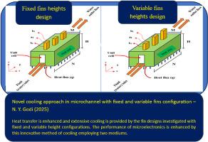 Novel cooling approach in microchannel with fixed and variable fins configuration