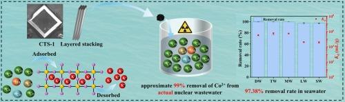 Efficient radiocobalt removal from seawater and radioactive liquid waste using a radiation-stable layered metal sulfide ion exchanger