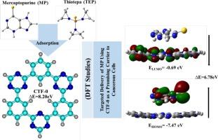 Covalent triazine framework (CTF-0) as a drug delivery system for anti-cancer drugs mercaptopurine and thiotepa: A DFT and MD simulation study on drug adsorption