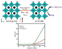 Engineering cation vacancy defects on LaNiO3 for efficient oxygen evolution reaction
