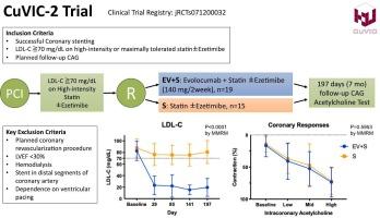 Effect of PCSK9 inhibitor usage on coronary endothelial dysfunction in patients with hypercholesterolemia after coronary stenting: The CuVIC-2 trial