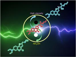 Dual-functional fluorescence probe for detecting hydroxylamine and viscosity in living cells and zebrafish
