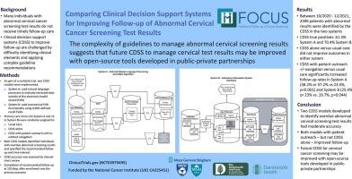 Comparing clinical decision support systems for improving follow-up of abnormal cervical cancer screening test results