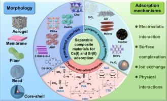 Separable composite-based adsorbents for the removal of Cs(I) and Sr(II) from aqueous matrices
