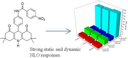 Exploration of DFT-based static and dynamic nonlinear optical activity of an acridine-1,8-dione derivative