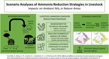 Effects of different ammonia emission reduction strategies from livestock farming on ambient ammonia concentrations in nature areas: a series of scenario analyses