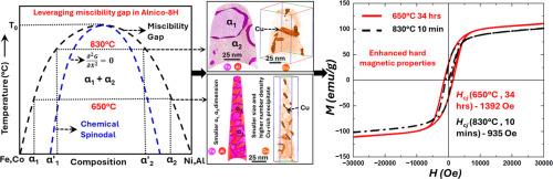 Leveraging miscibility gap via low-temperature annealing for enhanced hard magnetic properties in laser additively processed Alnico-8H