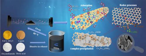 Active site on boron‑nitrogen co-doping lignin-based carbon nanotube-coated nZVI for enhanced hexavalent chromium removal by adsorption-redox behavior from groundwater