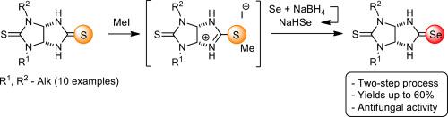 Synthesis of 1,3-dialkylthioselenoglycolurils - novel antifungal agents