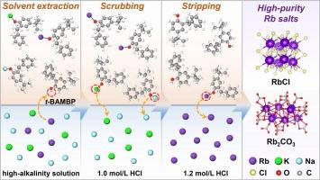 High-purity rubidium salts production from high-alkalinity and high-impurity solution via solvent extraction