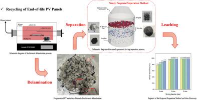 Improving particle separation and recovery of valuable materials from end-of-life solar panels
