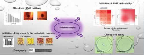 Influence of Bathophenanthroline in Cu-Naringenin complexes on 3D culture anticancer activity, antimetastatic properties and synergy with the antidepressant paroxetine
