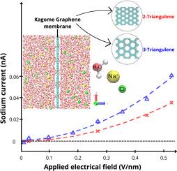 Water desalination and ionic selectivity in kagome-graphene membranes