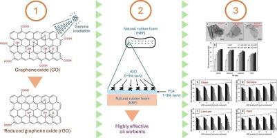 Surface-coating of gamma-assisted reduced graphene oxide (rGO) on natural rubber foam (NRF) for enhanced oil adsorption performance