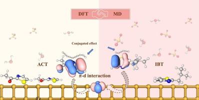Regulating the interaction mechanism of thiazole derivatives with mild steel through the conjugation effect: a combined DFT and MD simulation