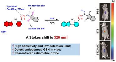 An ESIPT-based near-infrared ratiometric reversible fluorescent probe for dynamic in situ monitoring of glutathione in diabetic models