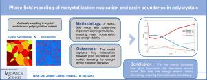 Phase-field modeling of recrystallization nucleation and grain boundaries in polycrystals