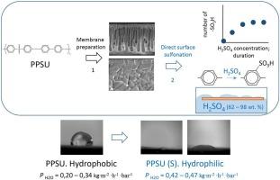 Hydrophilization of porous membranes based on polyphenylene sulfone by post-sulfonation