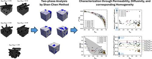 Effects of diameter ratio between fibers and grains for gas diffusion layer on transport properties via the Shan-Chen method