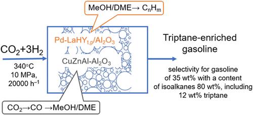 One-Stage Synthesis of Triptane-Enriched Gasoline by CO2 Hydrogenation