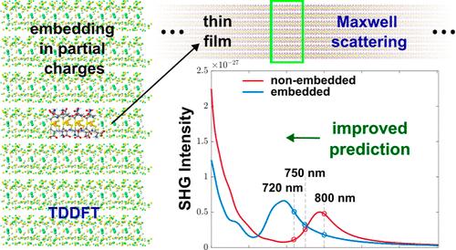 Predicting the Optical Properties of Organometallic Nanoparticles with a Scale-Bridging Method: The Importance of the Embedding