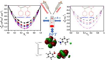 DFT study on thermodynamic properties of liquid mixtures containing cyclohexanol with aniline and chloro-substituted anilines