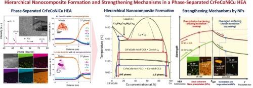 Hierarchical nanocomposite formation and strengthening mechanisms in a phase-separated CrFeCoNiCu high-entropy alloy