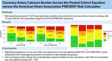 Coronary artery calcium burden across the pooled cohort equation versus the American Heart Association PREVENT risk calculator