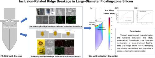 Inclusion-related ridge breakage in large-diameter floating-zone silicon