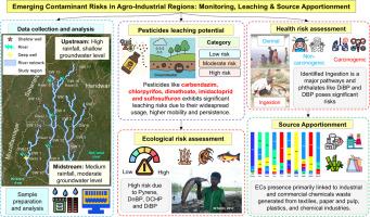 Emerging contaminants in surface and groundwater of an intensive agro-industrial region: Distribution, risks, and sources assessment