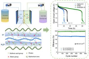 An improved conductive SPEEK composite membrane for vanadium flow battery enabled by comb-like amphoteric maleic anhydride polymer