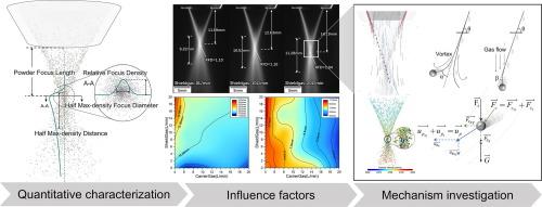 Monitoring of powder flow focus in laser metal deposition: experimental and numerical analysis of gas-powder interaction mechanisms
