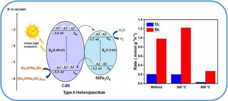 Green synthesis of NiFe2O4@CdS core-shell nanocatalysts for enhancing photocatalytic hydrogen production