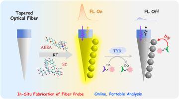 In-situ-fabricated novel fluorescent fiber sensor for ultrasensitive, online detection of tyrosinase